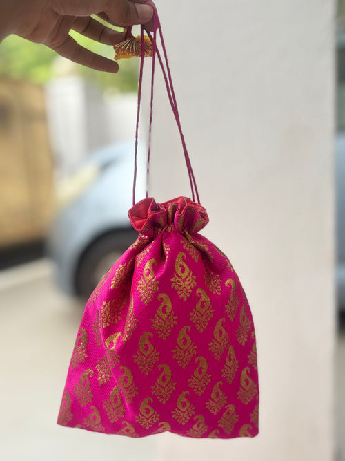 Brocade Kairi Potli – 7 × 9 Inch | Pack of 10